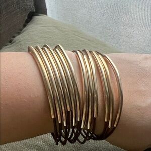 Elegant Gold and Brown Bangle Set